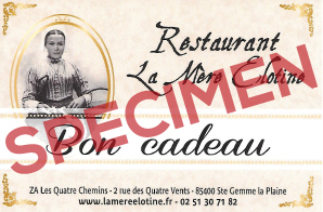 Bon cadeau Restaurant La Mère Elotine à Luçon